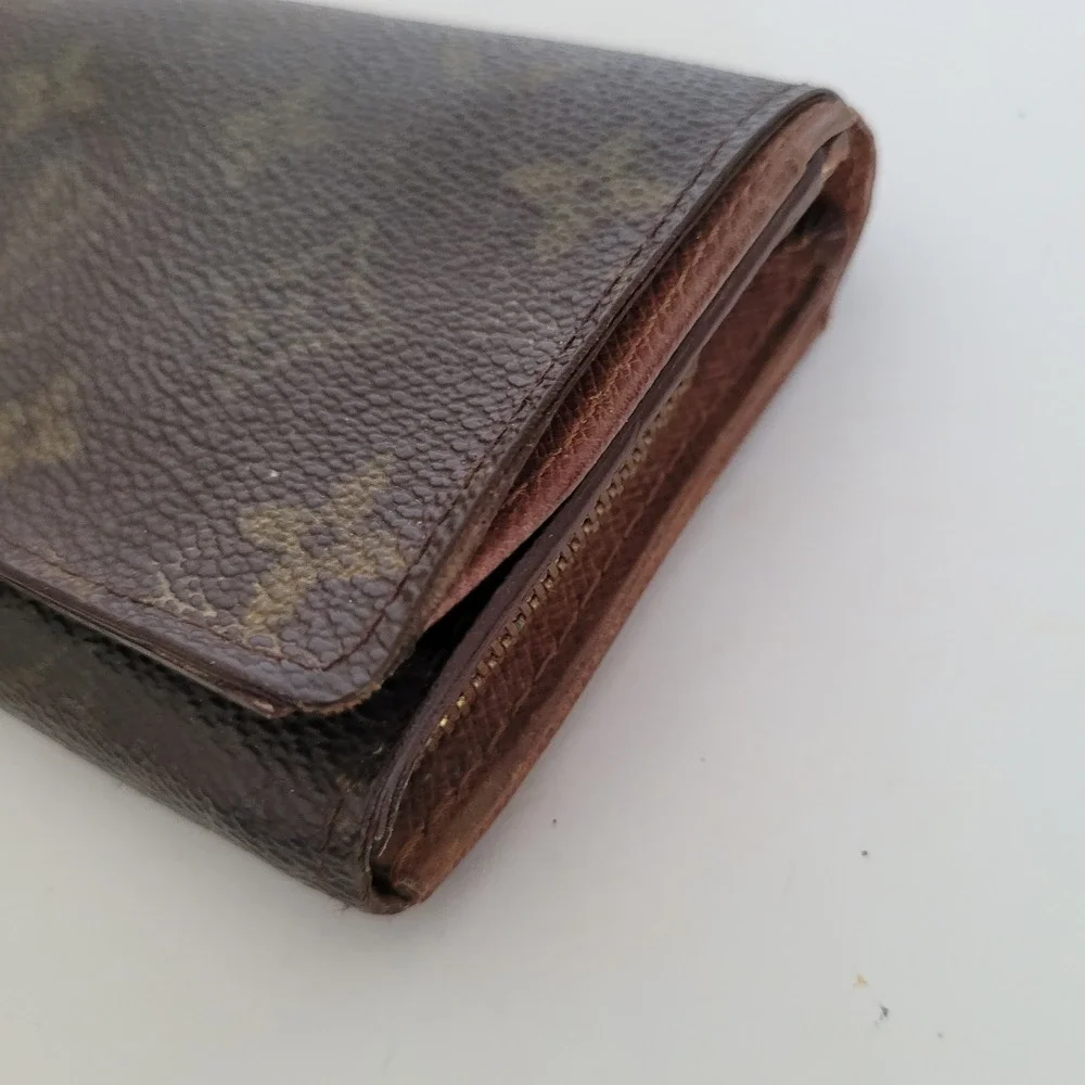 Louis Vuitton Monogram Canvas Bifold Wallet Brown Leather CA0928 Made in Spain
